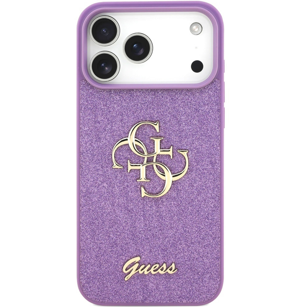 Handyhülle für iPhone 17 Pro Max, Guess Fixed Glitter Big 4G, Violett -Glitter