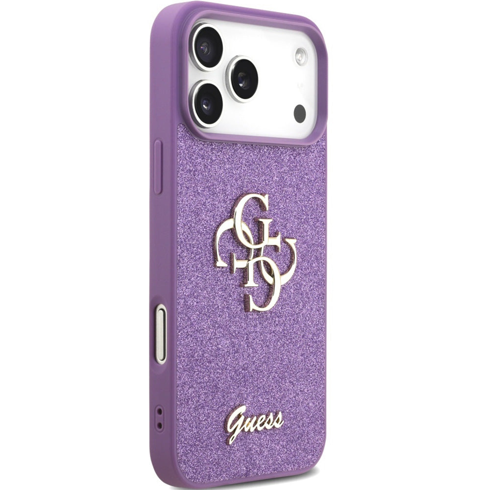 Handyhülle für iPhone 17 Pro Max, Guess Fixed Glitter Big 4G, Violett -Glitter