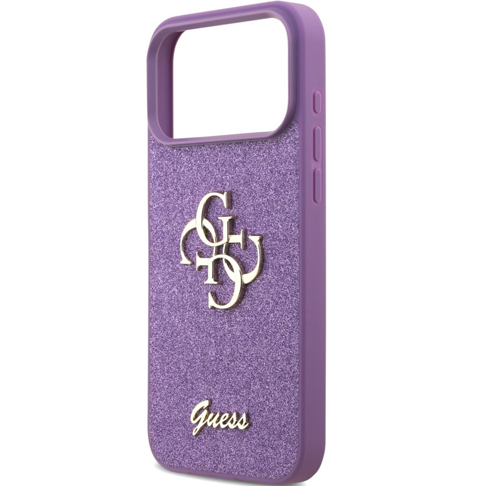 Handyhülle für iPhone 17 Pro Max, Guess Fixed Glitter Big 4G, Violett -Glitter