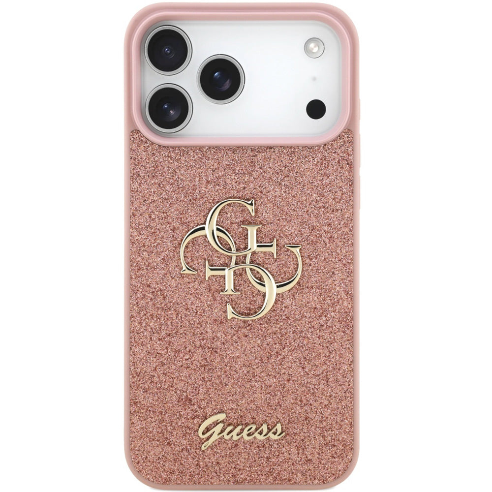 Handyhülle für iPhone 17 Pro Max, Guess Fixed Glitter Big 4G, Rosa-Glitter