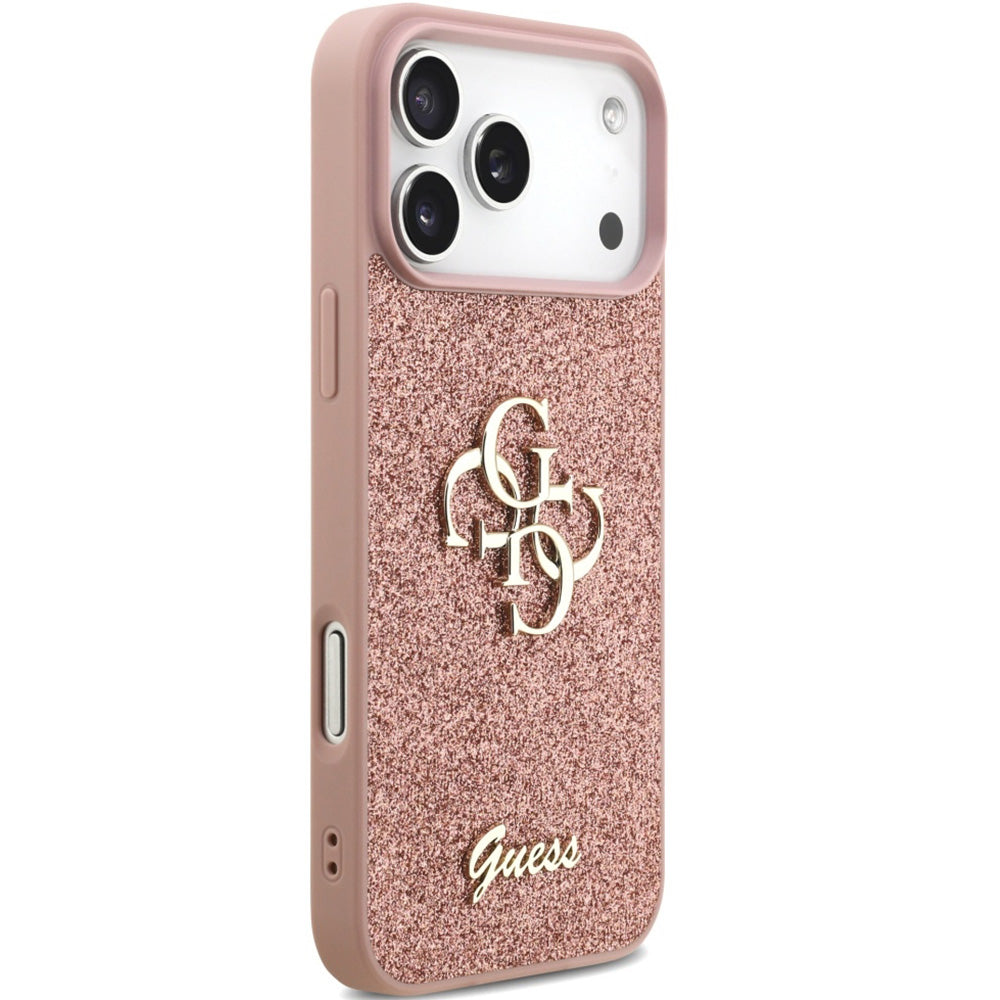 Handyhülle für iPhone 17 Pro Max, Guess Fixed Glitter Big 4G, Rosa-Glitter