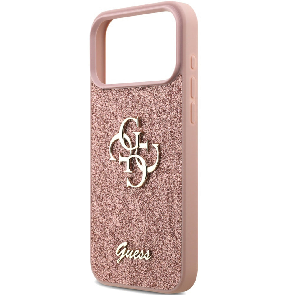 Handyhülle für iPhone 17 Pro Max, Guess Fixed Glitter Big 4G, Rosa-Glitter