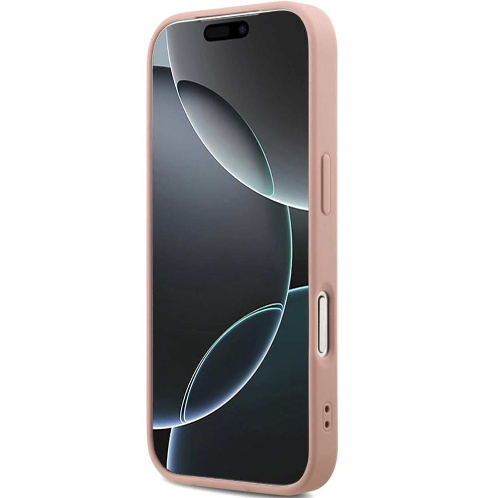 Handyhülle für iPhone 17 Pro, Guess Fixed Glitter Big 4G, Rosa-Glitter