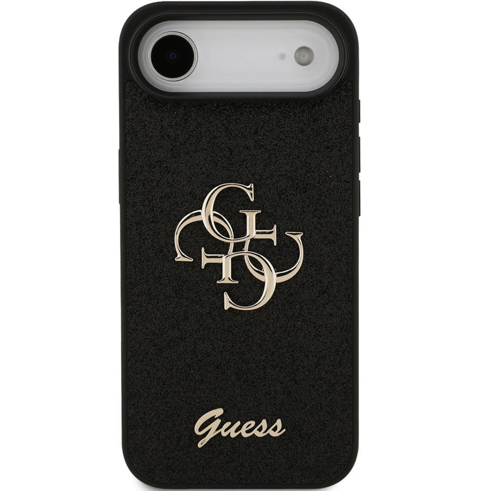 Handyhülle für iPhone Air, Guess Fixed Glitter Big 4G, Schwarz-Glitter