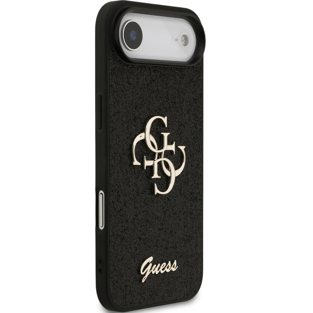 Handyhülle für iPhone Air, Guess Fixed Glitter Big 4G, Schwarz-Glitter