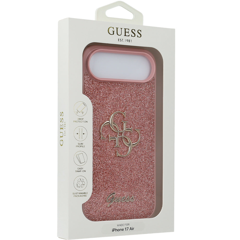 Handyhülle für iPhone Air, Guess Fixed Glitter Big 4G, Rosa-Glitter