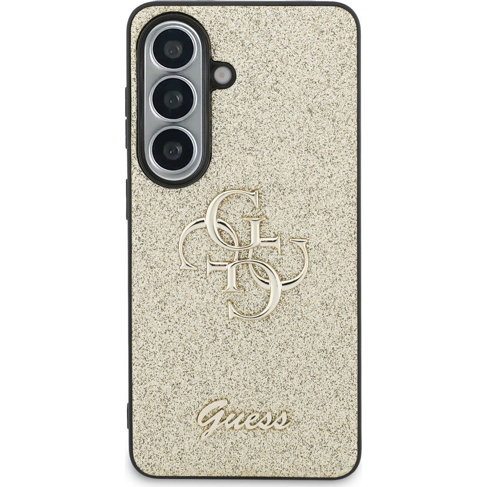 Handyhülle für Galaxy S26, Guess Fixed Glitter, Goldglitzernd mit Big Logo