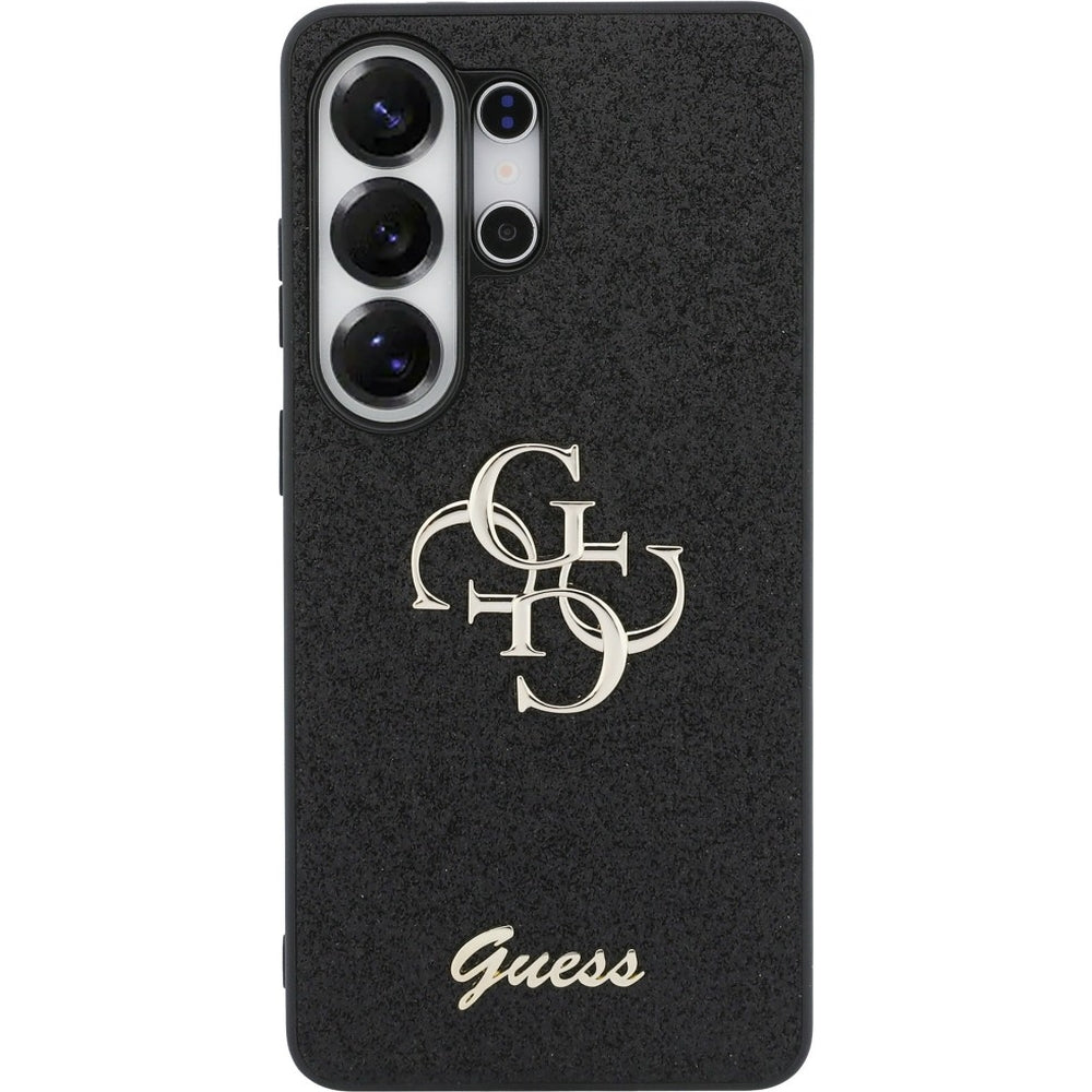Handyhülle für Galaxy S26 Ultra, Guess Fixed Glitter, Schwarz glitzernd mit Big Logo