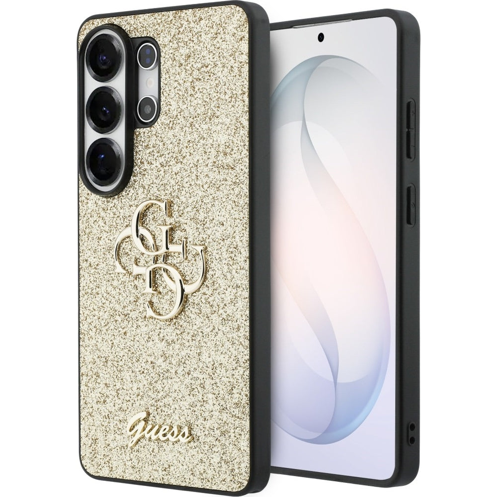Handyhülle für Galaxy S26 Ultra, Guess Fixed Glitter, Goldglitzernd mit Big Logo
