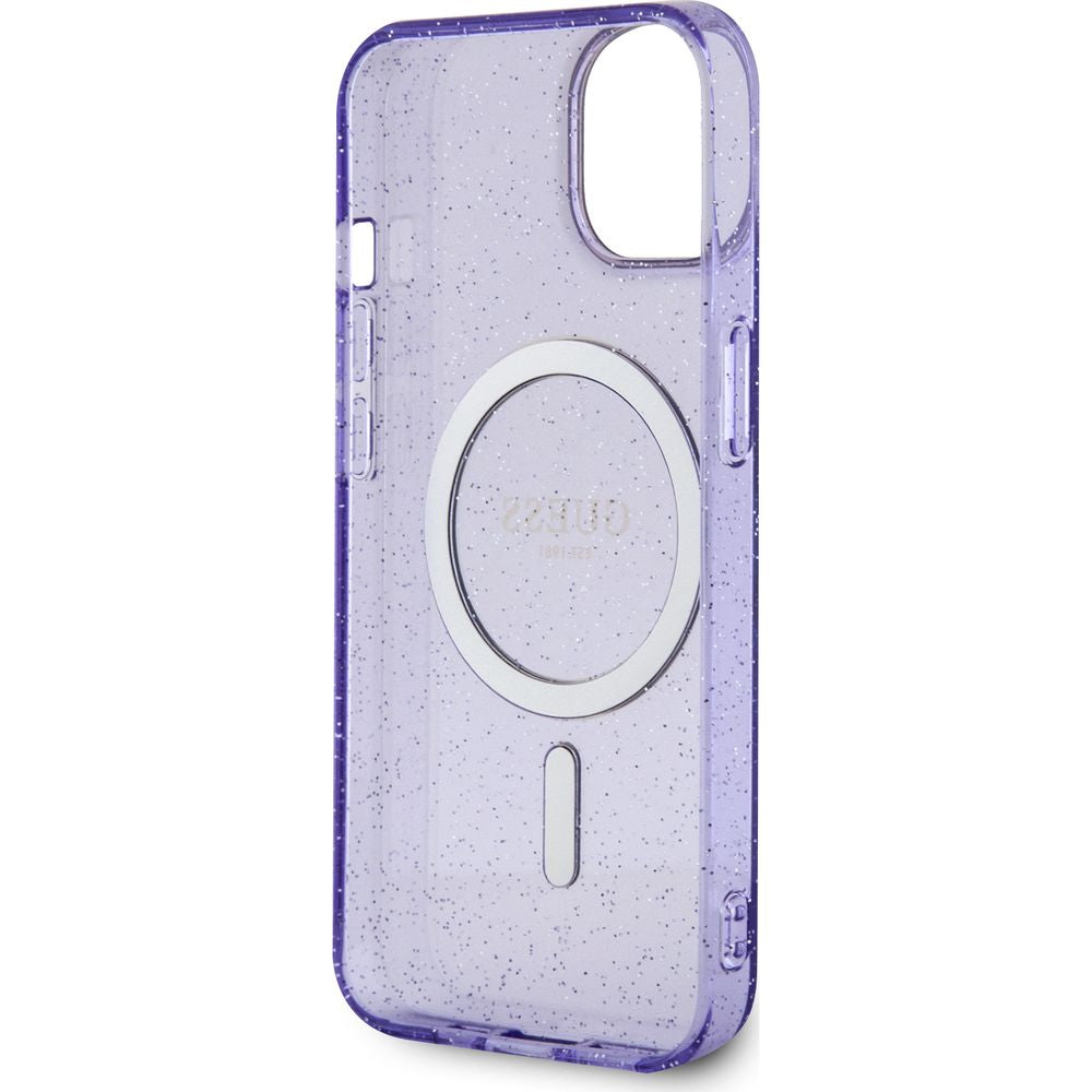Schutzhülle Guess hardcase Glitter Gold MagSafe für iPhone 14, Violett