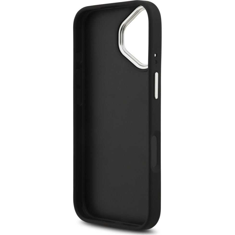 Handyhülle für iPhone 17, Guess Grained Big 4G Small Classic Logo, Schwarz