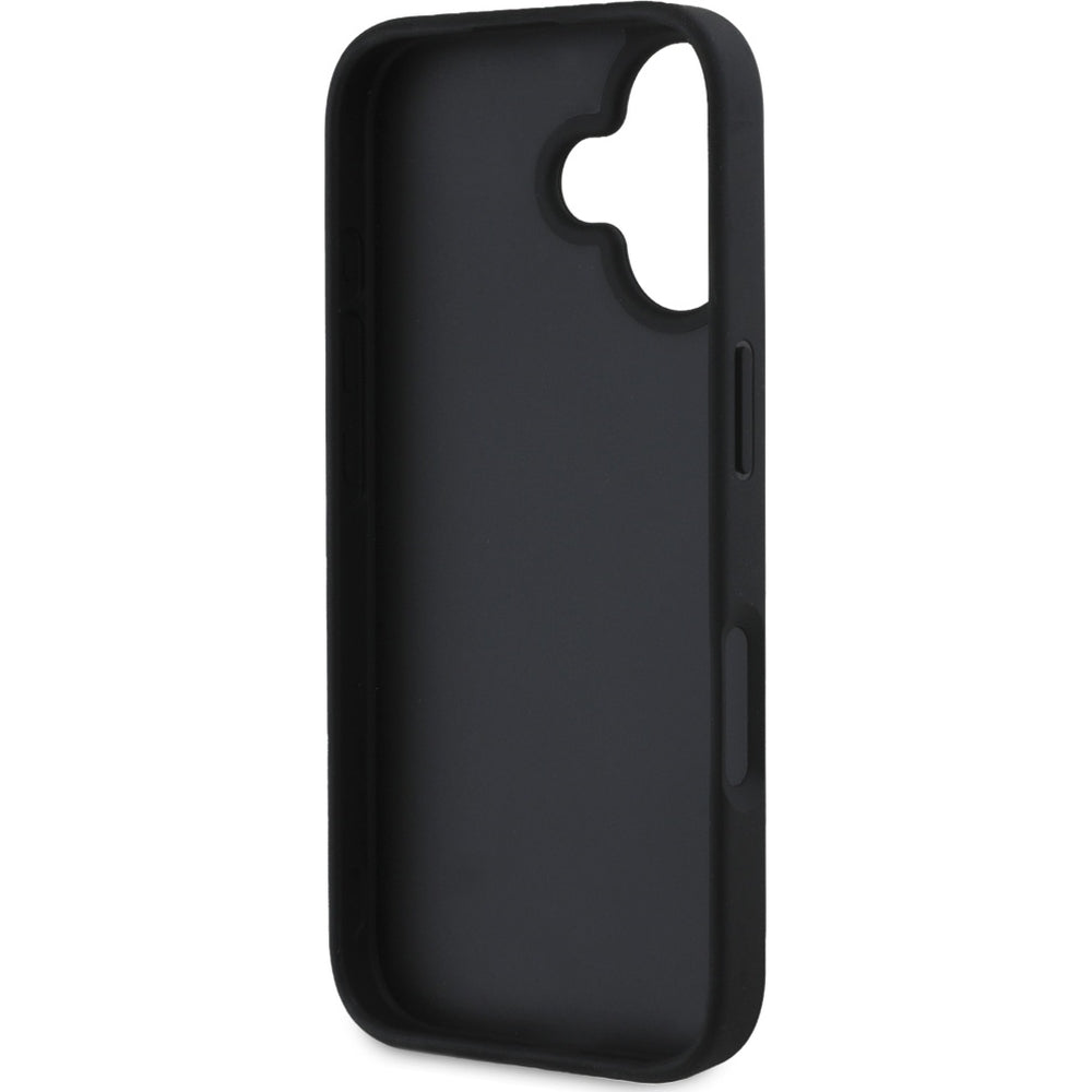 Handyhülle für iPhone 16, Guess Grained Big 4G Small Classic Logo, Schwarz