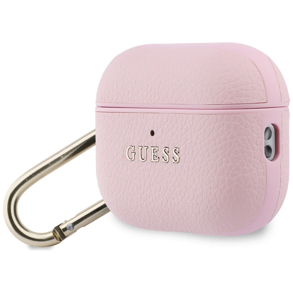 Schutzhülle Guess Grained PU Classic Logo Case für AirPods Pro 3, Rosa