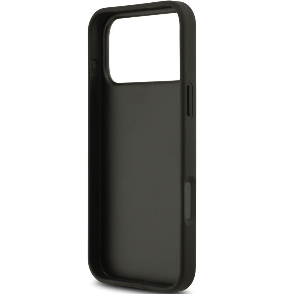Handyhülle für iPhone 17 Pro Max, Guess Grained Roses Big 4G, Schwarz mit floralem Muster