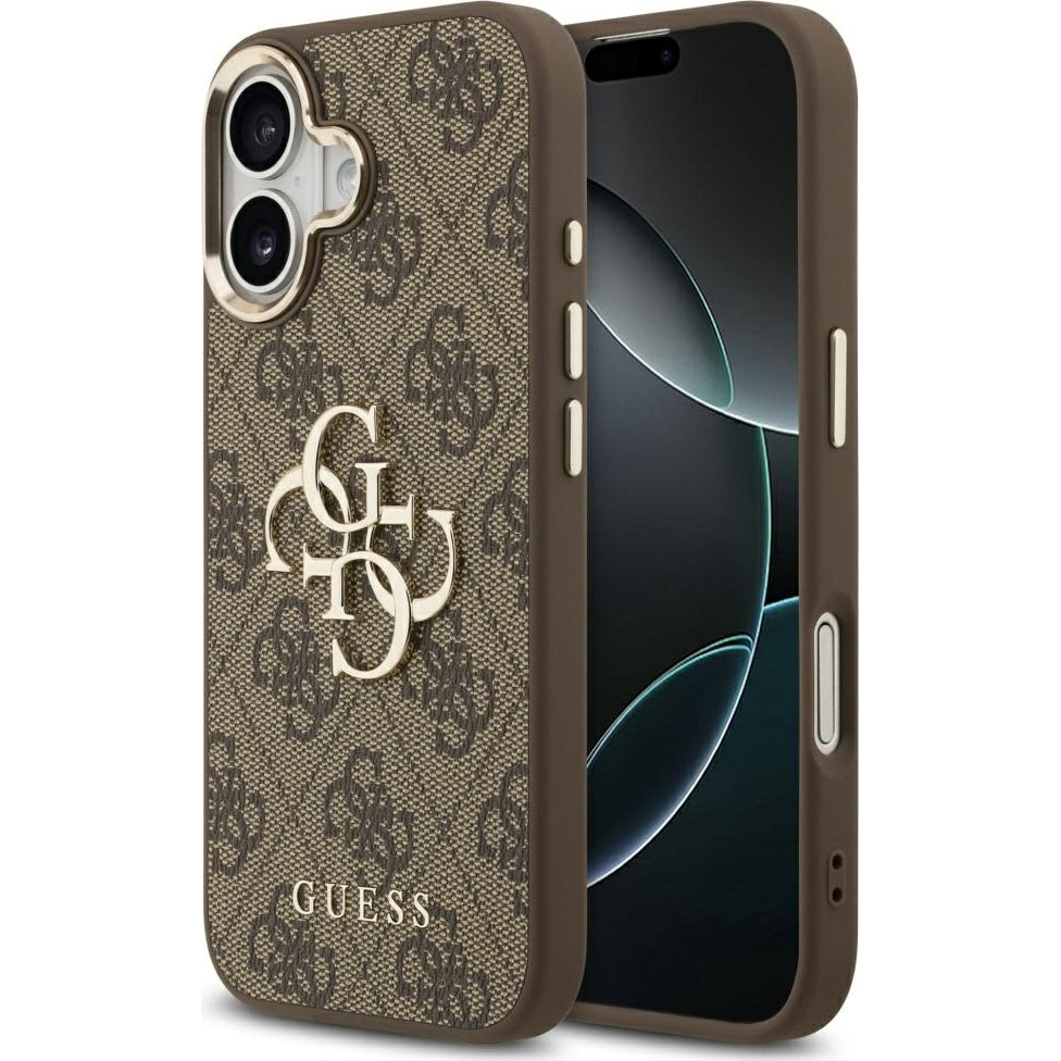 Handyhülle für iPhone 17, Guess Hardcase 4G Big Metal Logo, Braun