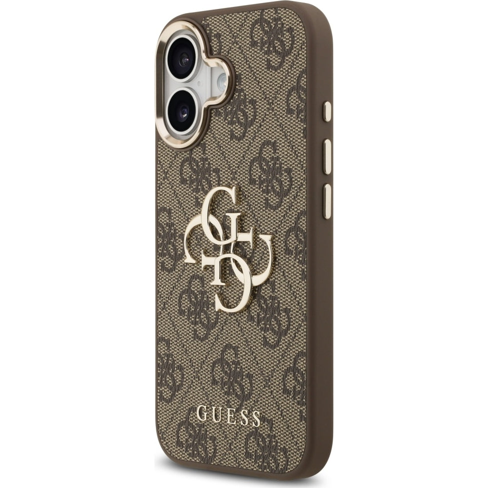 Handyhülle für iPhone 17, Guess Hardcase 4G Big Metal Logo, Braun