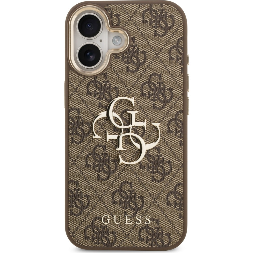 Handyhülle für iPhone 17, Guess Hardcase 4G Big Metal Logo, Braun