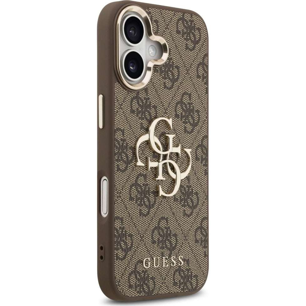 Handyhülle für iPhone 17, Guess Hardcase 4G Big Metal Logo, Braun