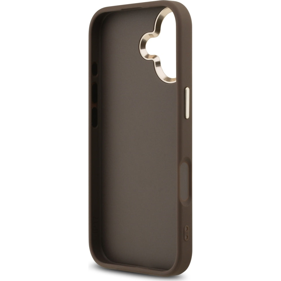 Handyhülle für iPhone 17, Guess Hardcase 4G Big Metal Logo, Braun