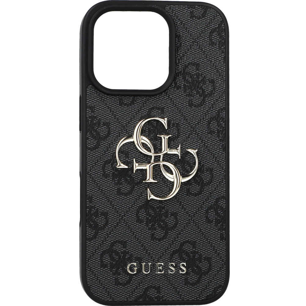Handyhülle für iPhone 16 Pro, Guess Hardcase 4G Big Metal Logo, Schwarz