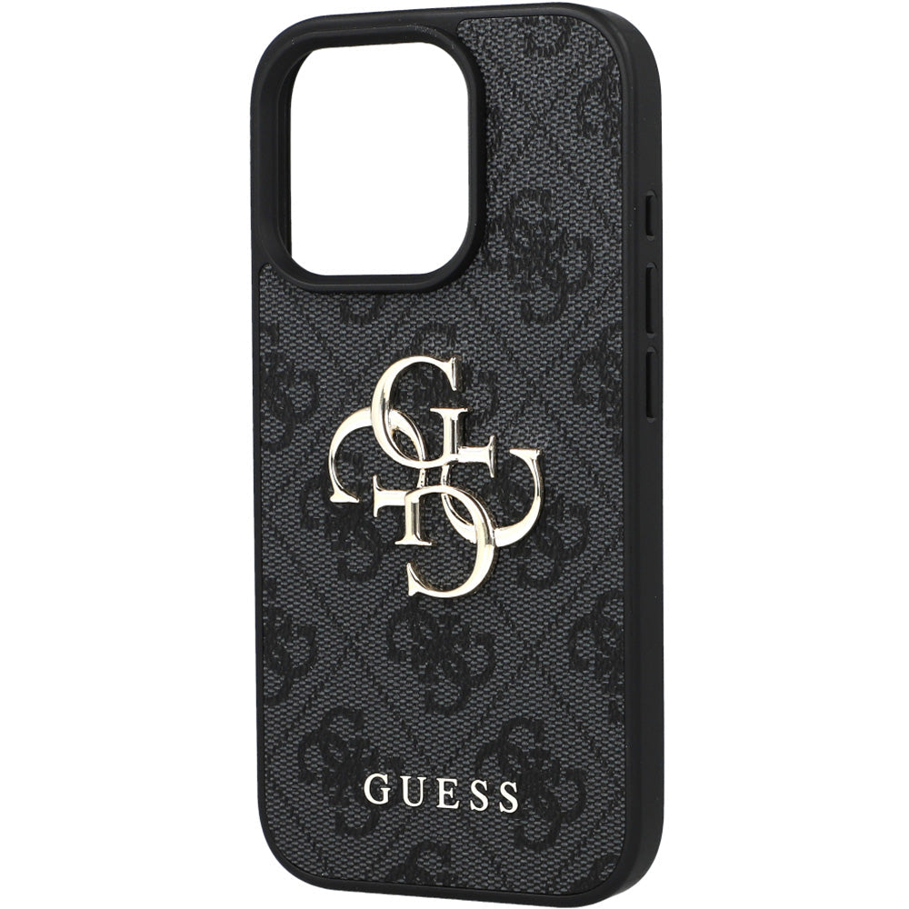 Handyhülle für iPhone 16 Pro, Guess Hardcase 4G Big Metal Logo, Schwarz