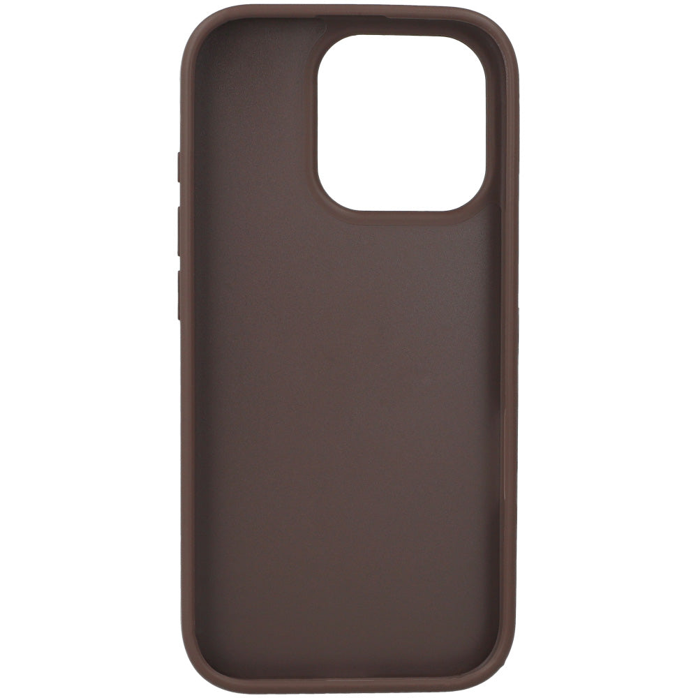 Handyhülle für iPhone 16 Pro, Guess Hardcase 4G Big Metal Logo, Braun