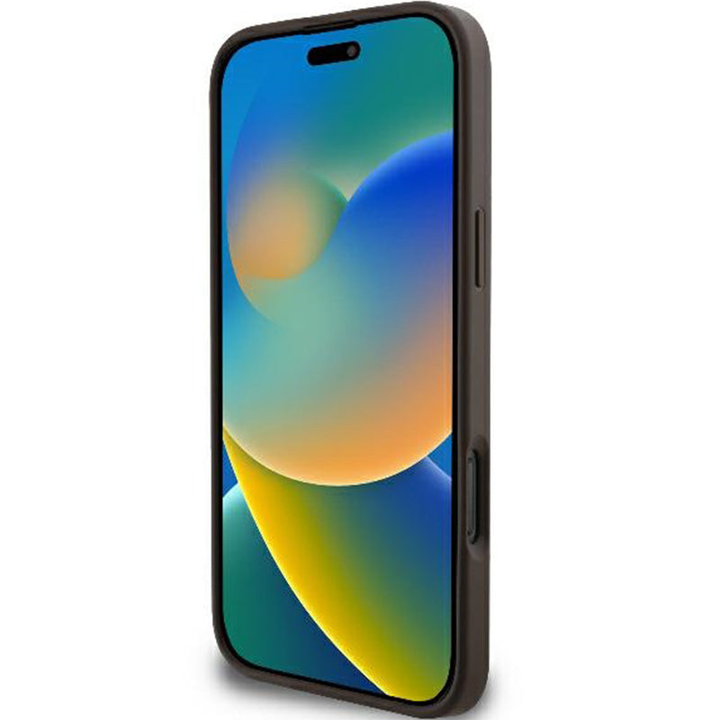 Handyhülle für iPhone 16 Pro Max, Guess Hardcase 4G Big Metal Logo, Braun