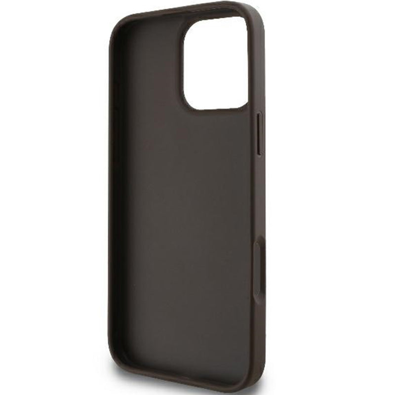 Handyhülle für iPhone 16 Pro Max, Guess Hardcase 4G Big Metal Logo, Braun