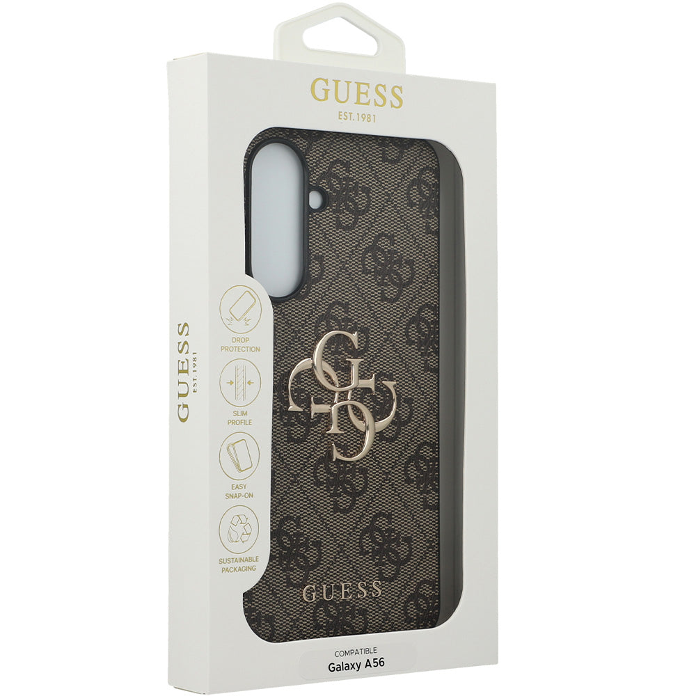 Handyhülle für Galaxy A56 5G, Guess Hardcase 4G Big Metal Logo, Braun
