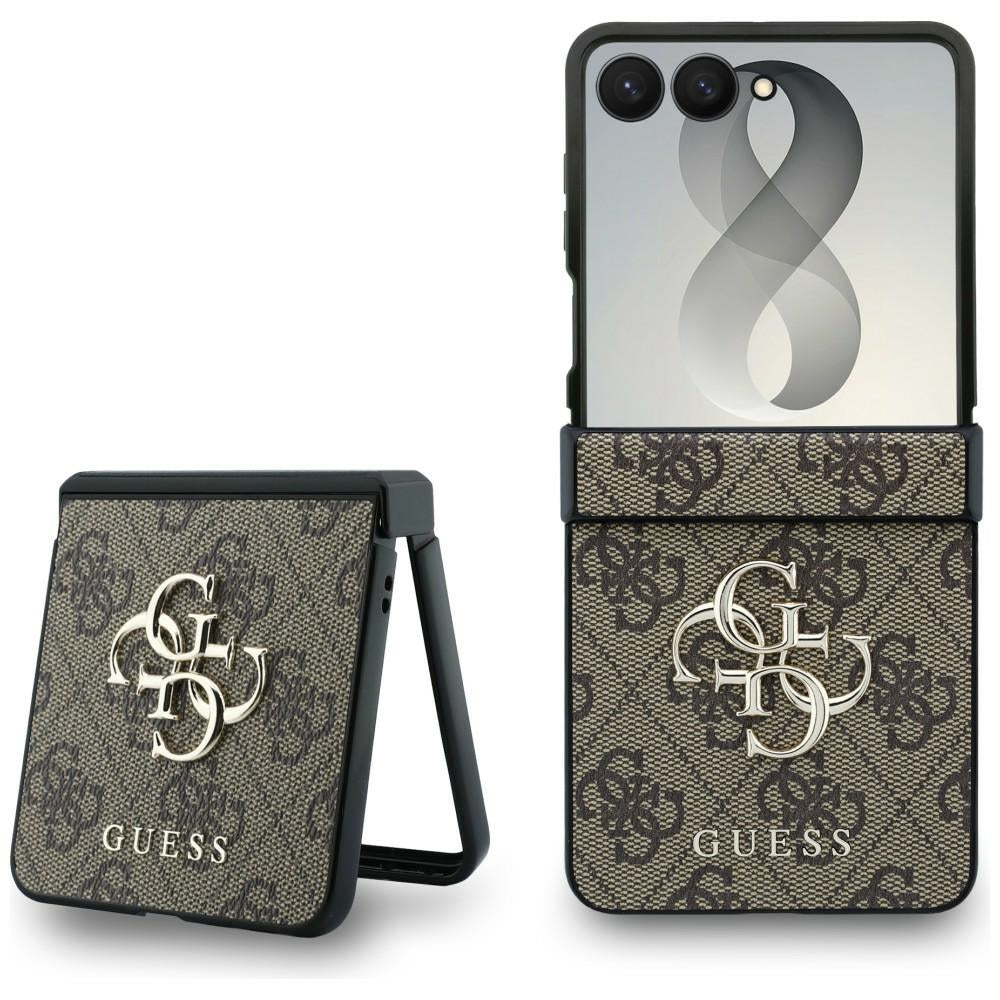 Handyhülle Guess Hardcase 4G Big Metal Logo für Galaxy Z Flip8, Braun
