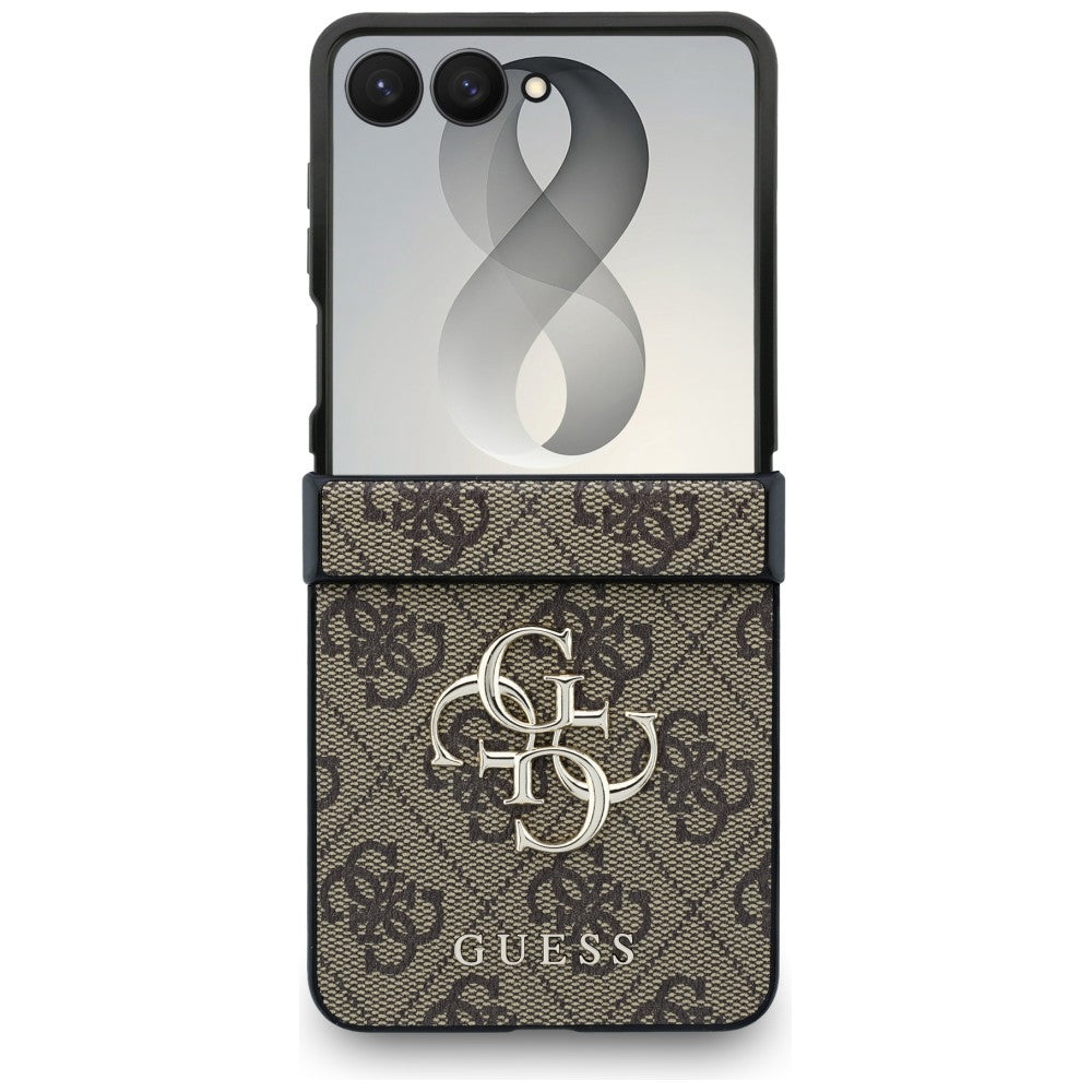Handyhülle Guess Hardcase 4G Big Metal Logo für Galaxy Z Flip8, Braun