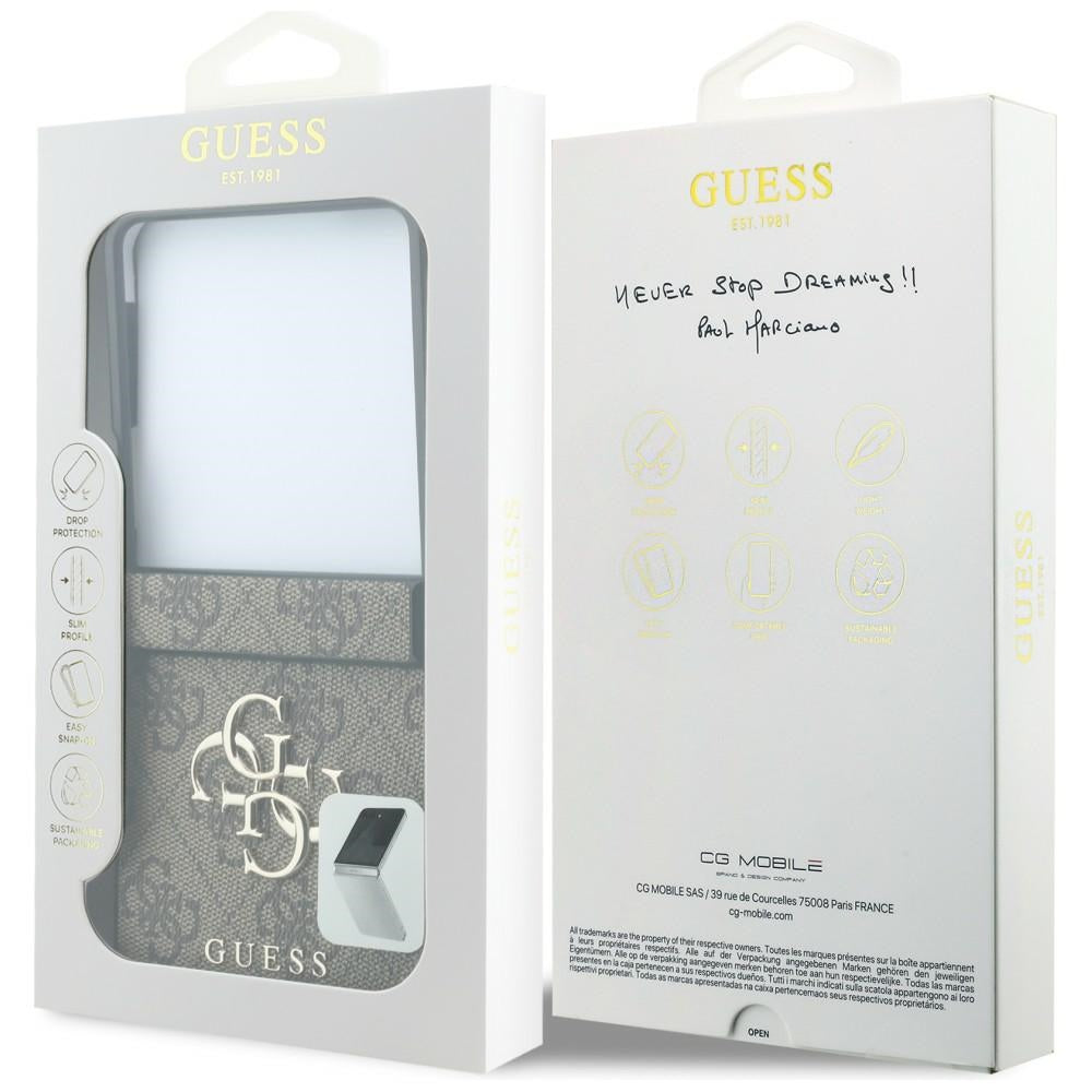 Handyhülle Guess Hardcase 4G Big Metal Logo für Galaxy Z Flip8, Braun