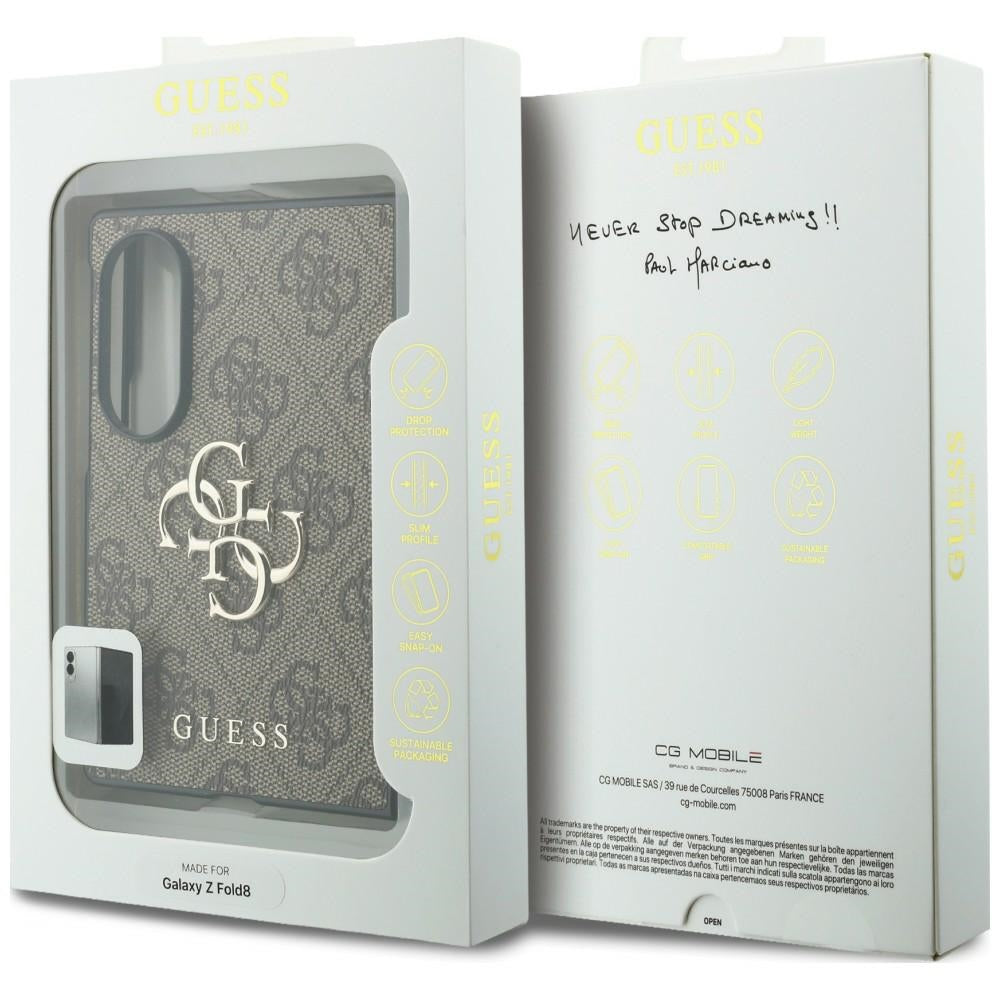 Handyhülle Guess Hardcase 4G Big Metal Logo für Galaxy Z Fold8, Braun