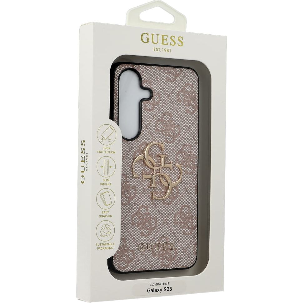 Handyhülle für Galaxy S25, Guess Hardcase 4G Big Metal Logo, Rosa