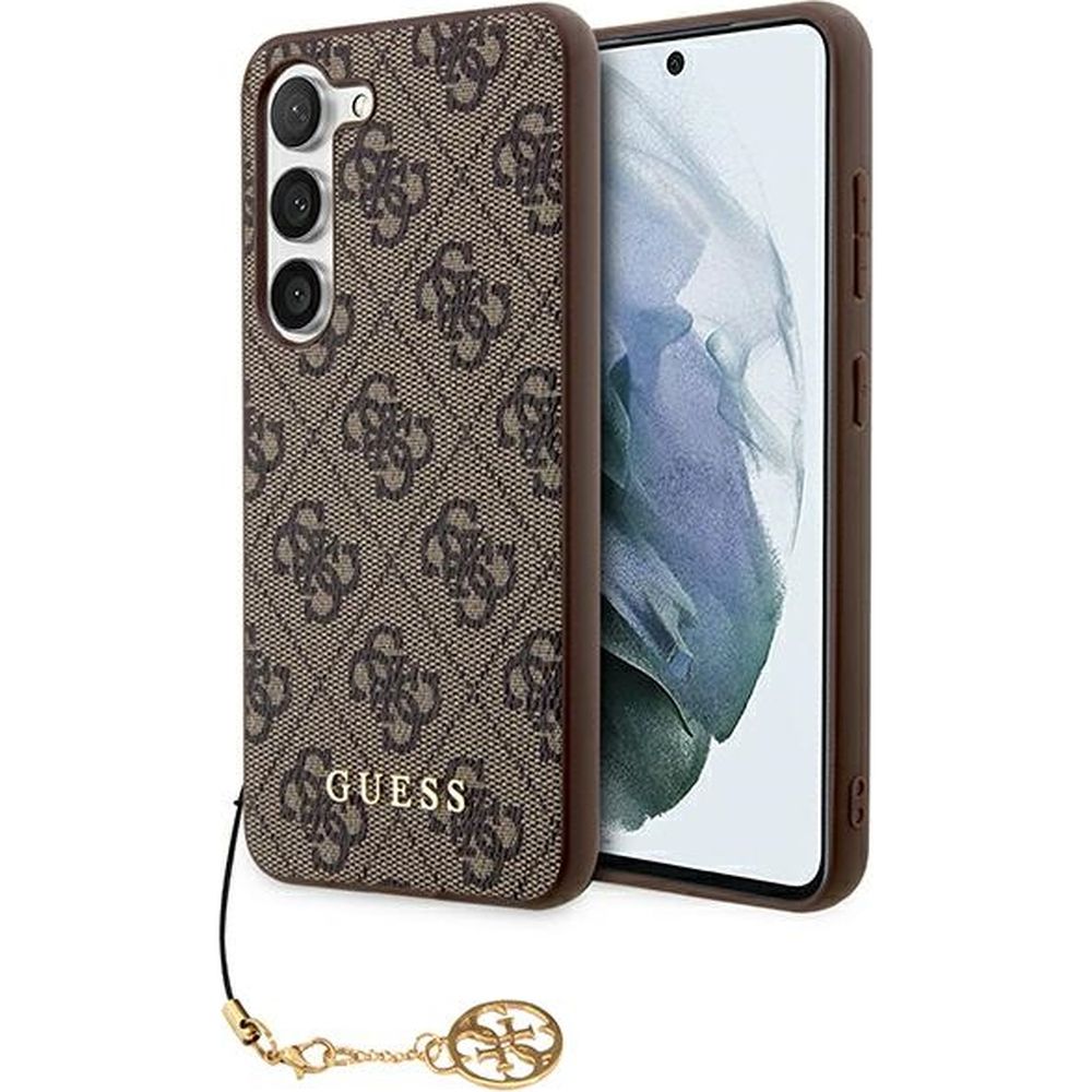 Schutzhülle für Galaxy A55, Guess 4G Charms Collection, Braun