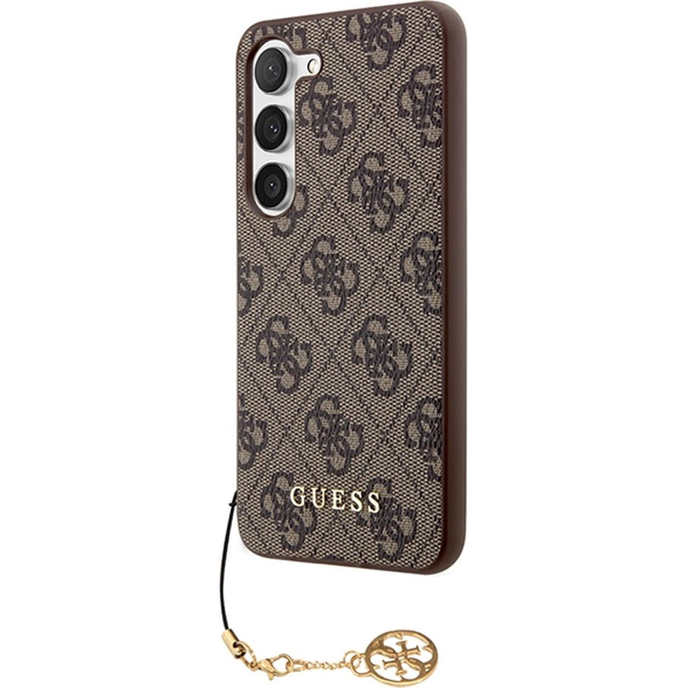 Schutzhülle für Galaxy A55, Guess 4G Charms Collection, Braun