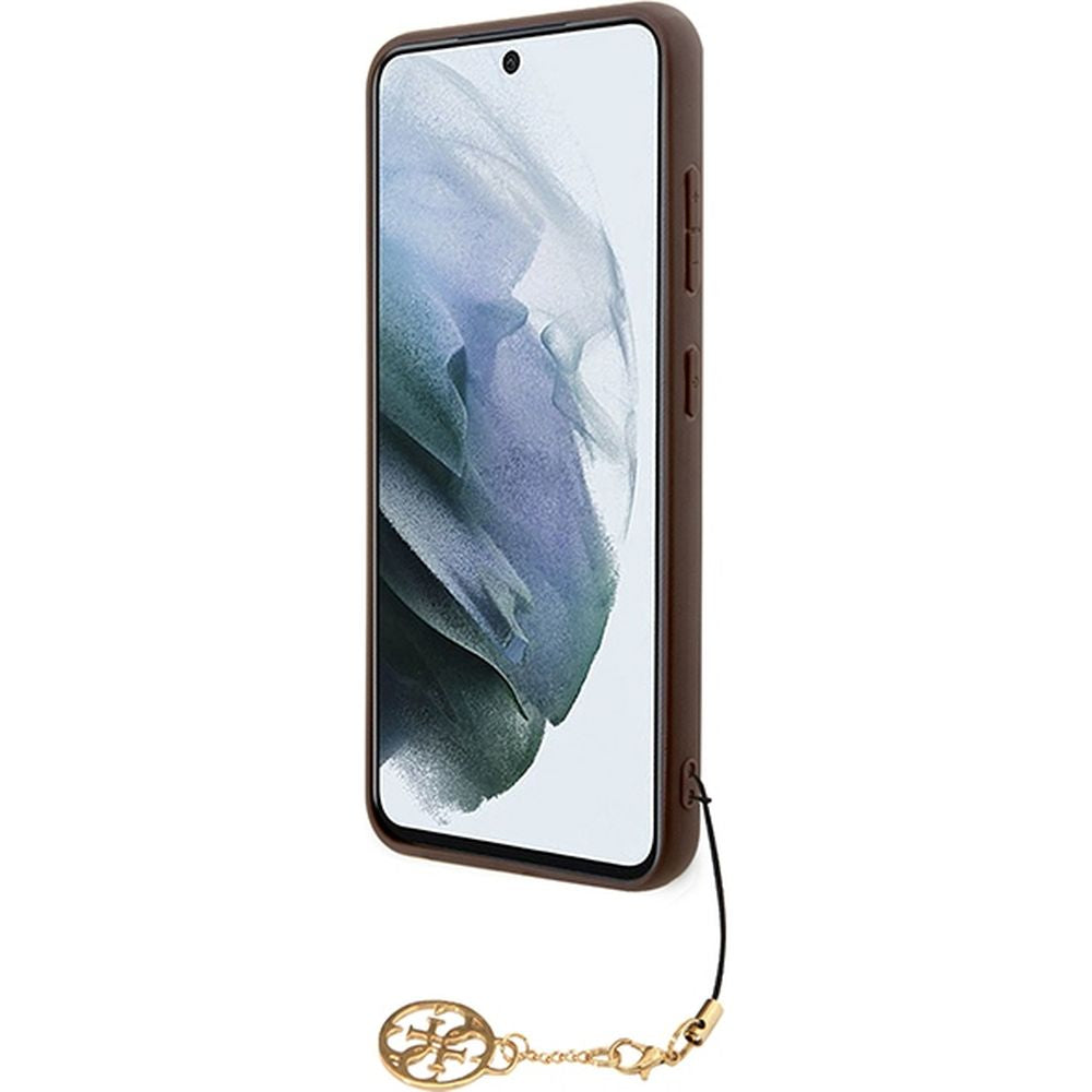 Schutzhülle für Galaxy A55, Guess 4G Charms Collection, Braun