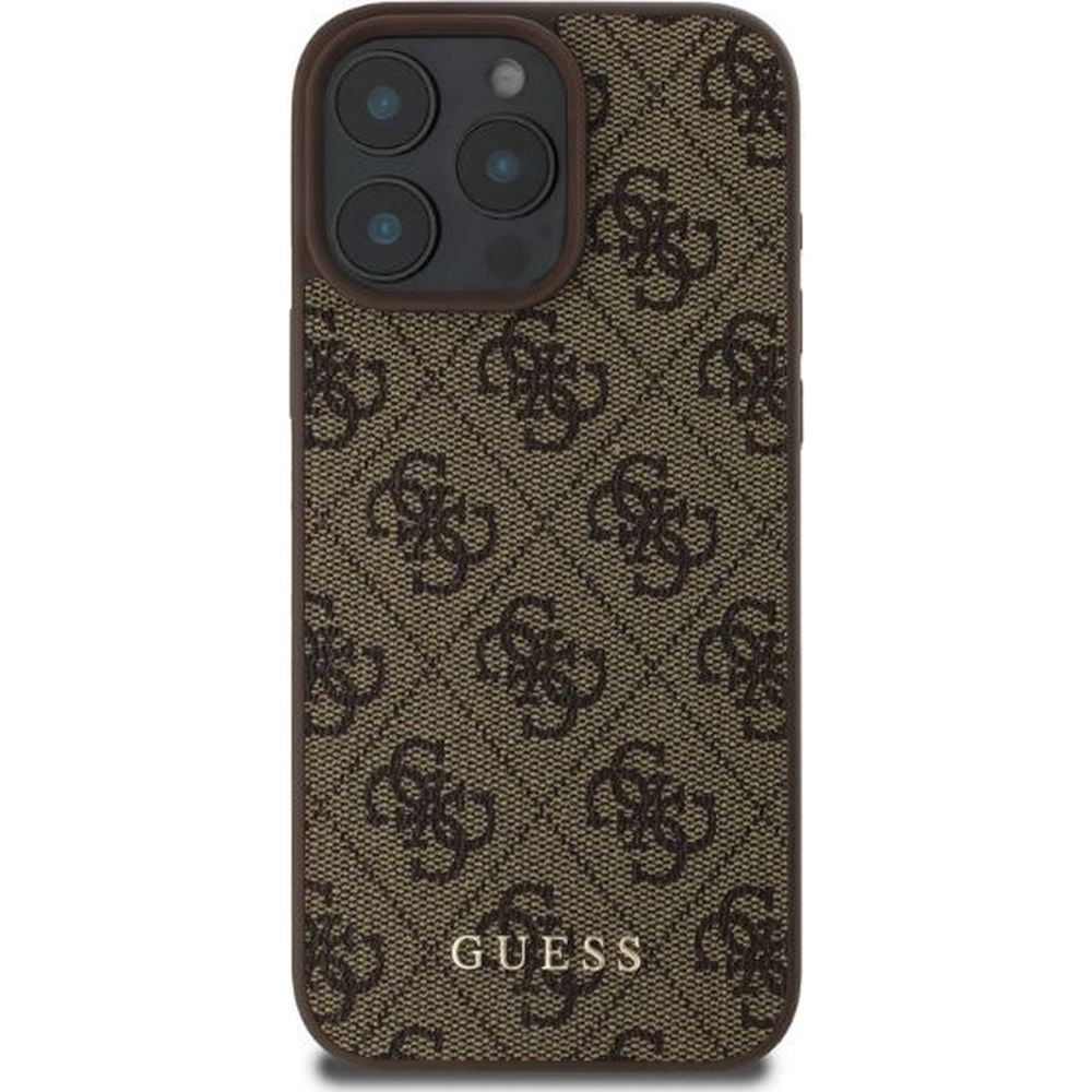 Handyhülle für iPhone 16 Pro, Guess Hardcase 4G Classic, Braun