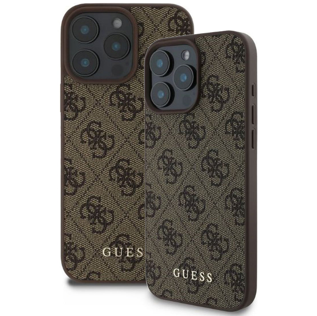 Handyhülle für iPhone 16 Pro, Guess Hardcase 4G Classic, Braun