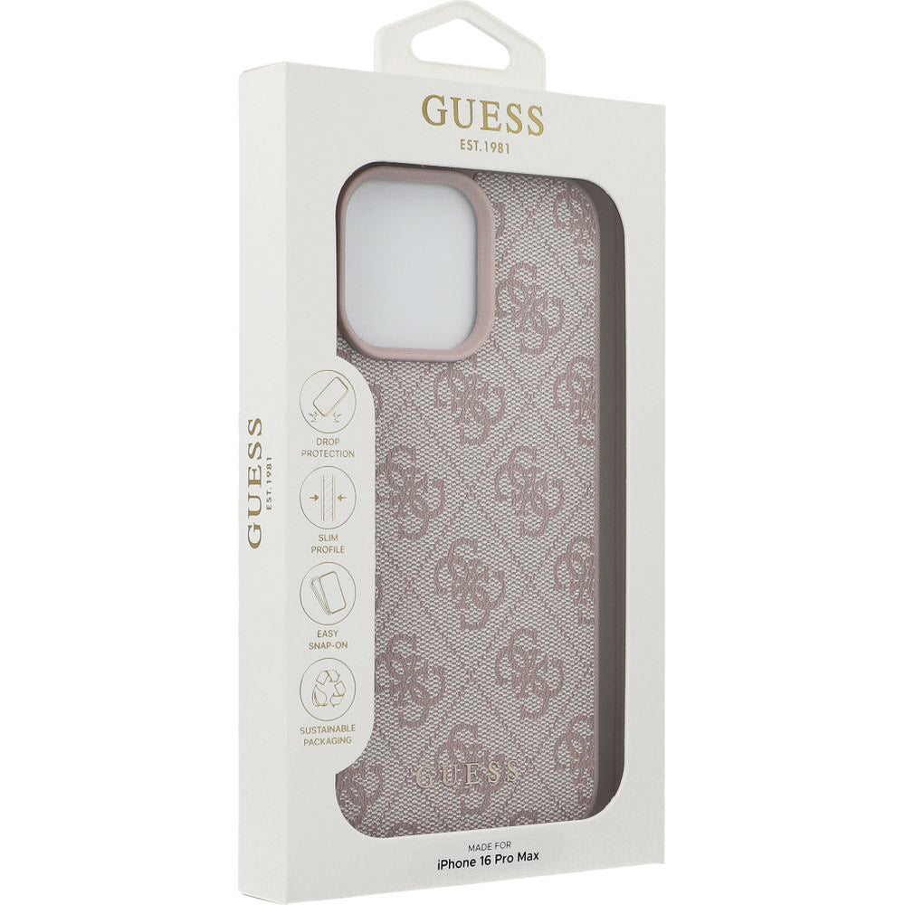 Handyhülle für iPhone 16 Pro Max, Guess Hardcase 4G Classic, Rosa