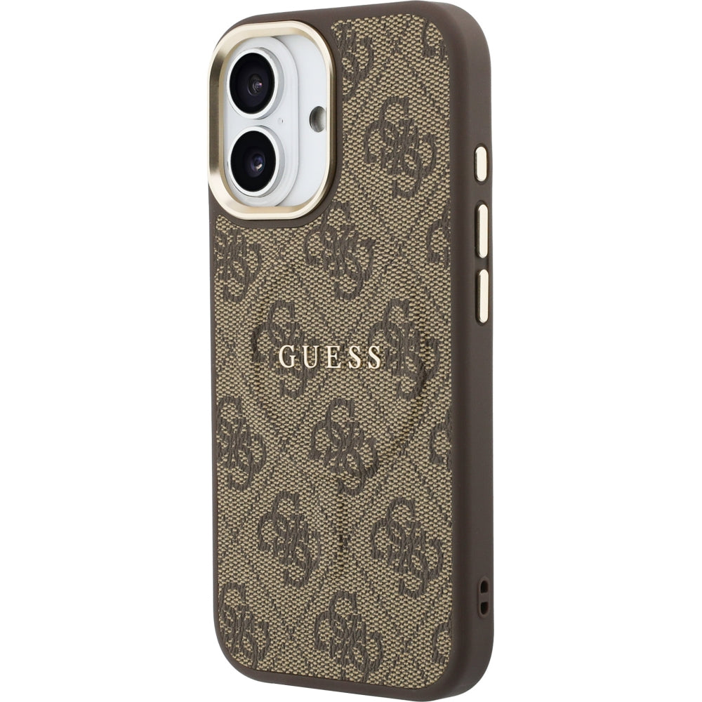 Handyhülle für iPhone 17, Guess Hardcase 4G Classic MagSafe, Braun