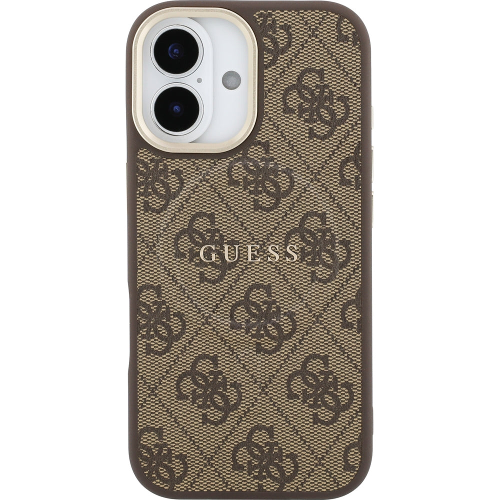 Handyhülle für iPhone 17, Guess Hardcase 4G Classic MagSafe, Braun