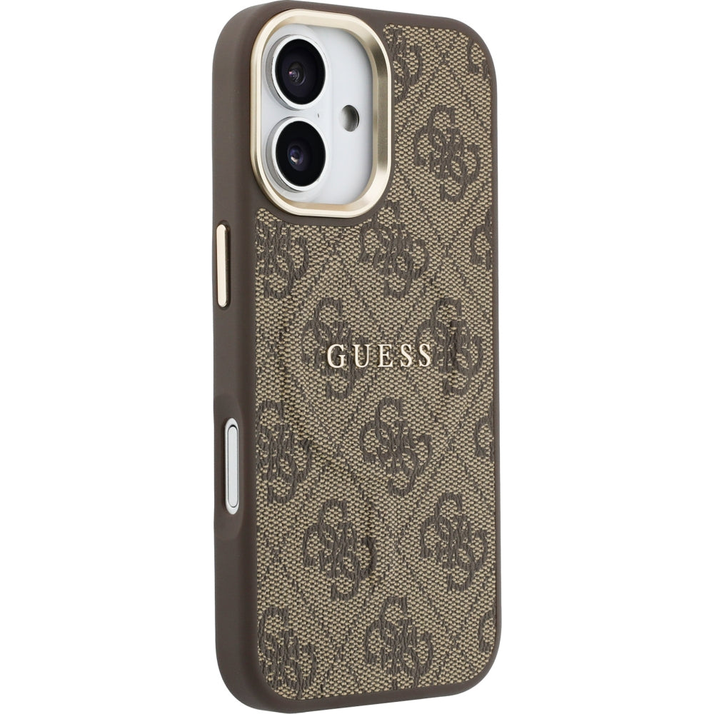 Handyhülle für iPhone 17, Guess Hardcase 4G Classic MagSafe, Braun