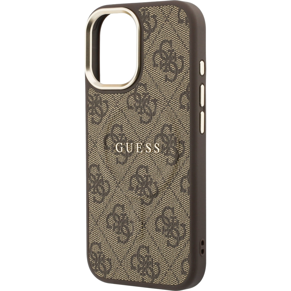 Handyhülle für iPhone 17, Guess Hardcase 4G Classic MagSafe, Braun