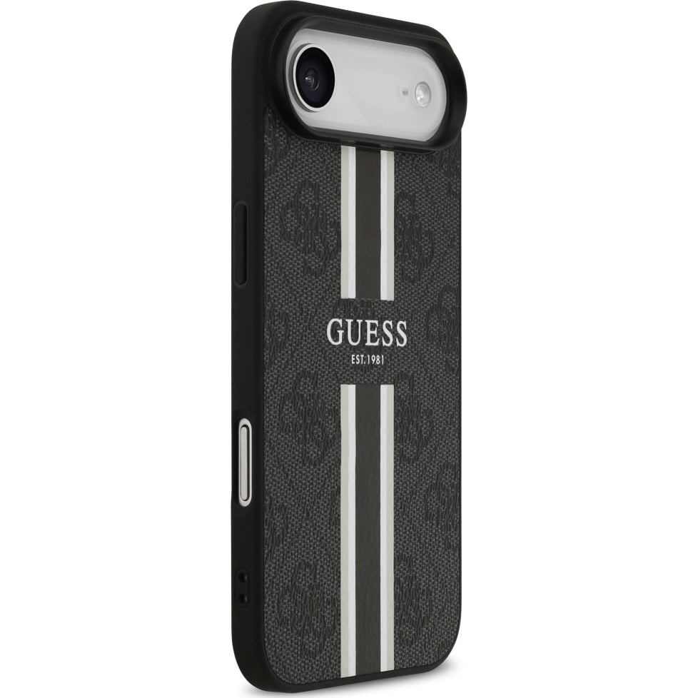Handyhülle für iPhone Air, Guess Hardcase 4G Printed Stripes mit MagSafe, Schwarz