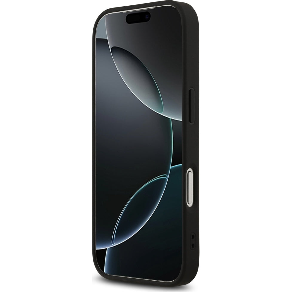 Handyhülle für iPhone 17 Pro Max, Guess Hardcase 4G Printed Stripes mit MagSafe, Schwarz