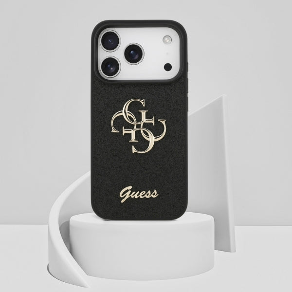 Handyhülle Guess Hardcase Fixed Glitter für iPhone 18 Pro Max / 17 Pro Max, Schwarz