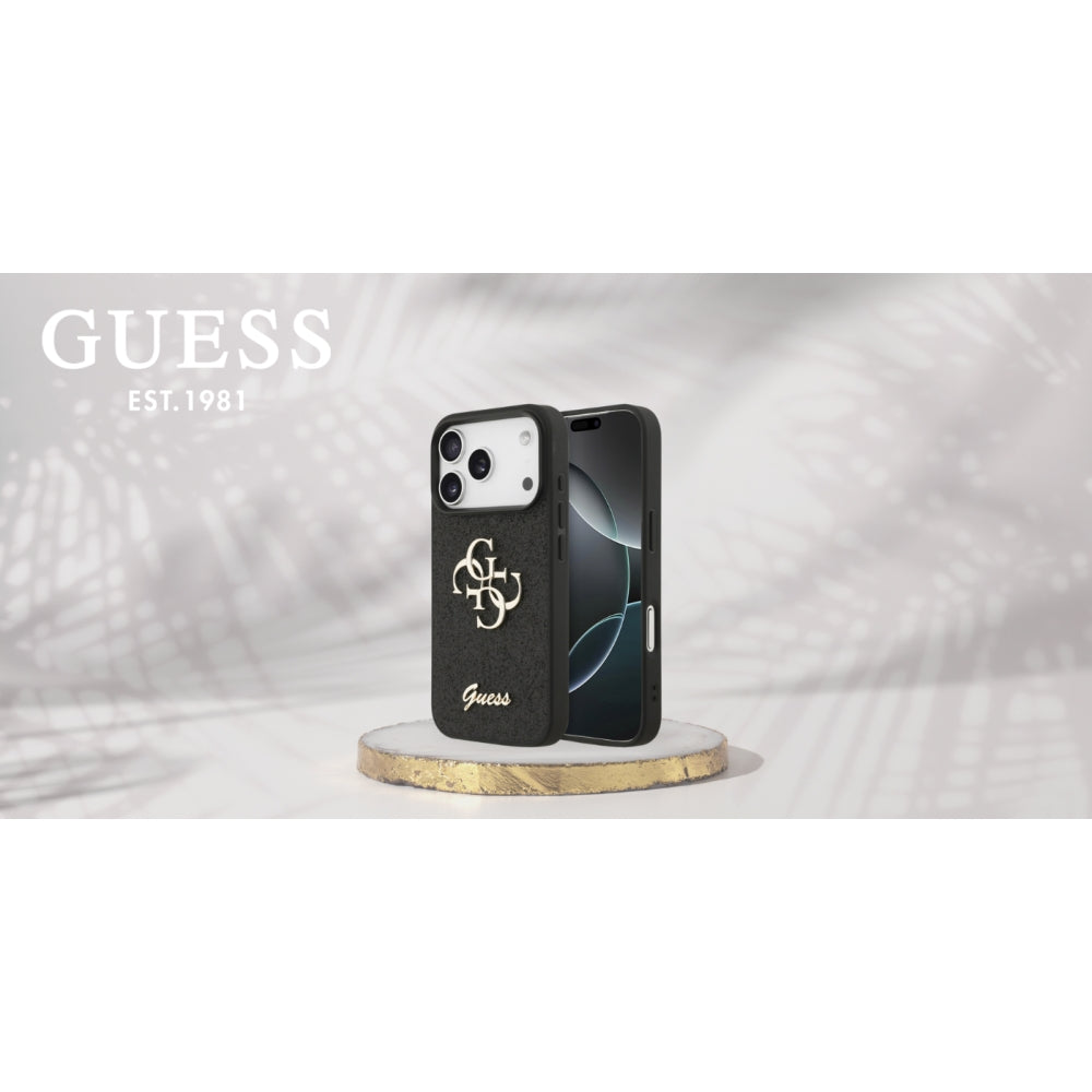 Handyhülle Guess Hardcase Fixed Glitter für iPhone 18 Pro Max / 17 Pro Max, Schwarz