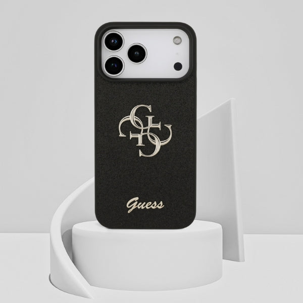 Handyhülle Guess Hardcase Fixed Glitter für iPhone 18 Pro / 17 Pro, Schwarz