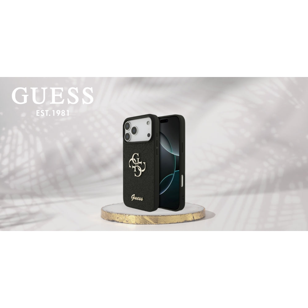 Handyhülle Guess Hardcase Fixed Glitter für iPhone 18 Pro / 17 Pro, Schwarz